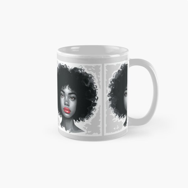 Item preview, Mulher negra cabelo afro, pele negra, boca vermelha, olho castanho designed and sold by GirlaineSQ.