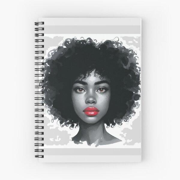 Item preview, Mulher negra cabelo afro, pele negra, boca vermelha, olho castanho designed and sold by GirlaineSQ.