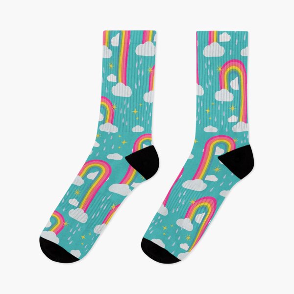 Item preview, Rainbow, clouds, rain and stars pattern, cute fun illustrations designed and sold by Lala and Jull.