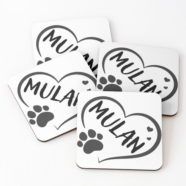 Item preview, Mulan name in a heart with a paw, great gift for dog or cat owners designed and sold by OCS1337.