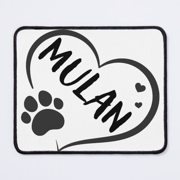 Item preview, Mulan name in a heart with a paw, great gift for dog or cat owners designed and sold by OCS1337.