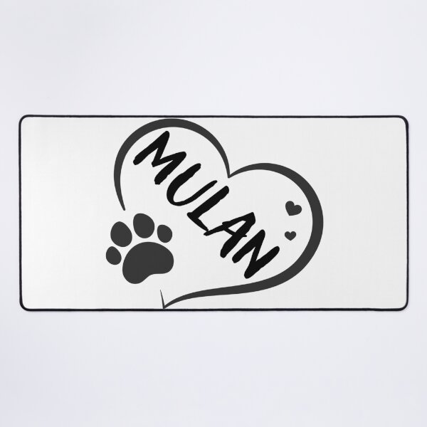 Item preview, Mulan name in a heart with a paw, great gift for dog or cat owners designed and sold by OCS1337.