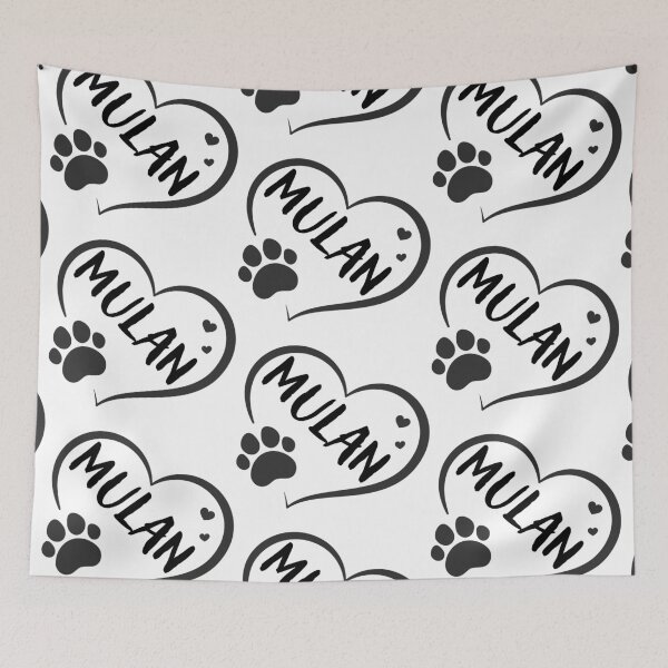 Item preview, Mulan name in a heart with a paw, great gift for dog or cat owners designed and sold by OCS1337.