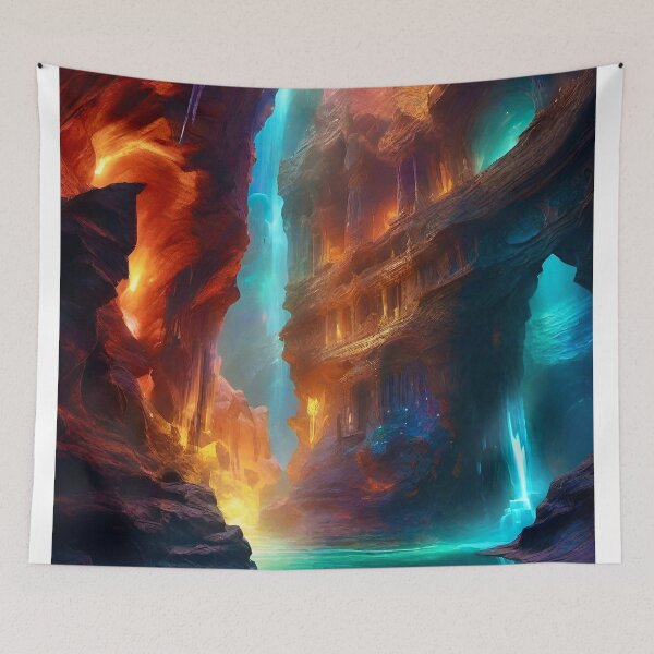 Item preview, Magical Underground River - Dark Fantasy Art concept designed and sold by Delerat7.