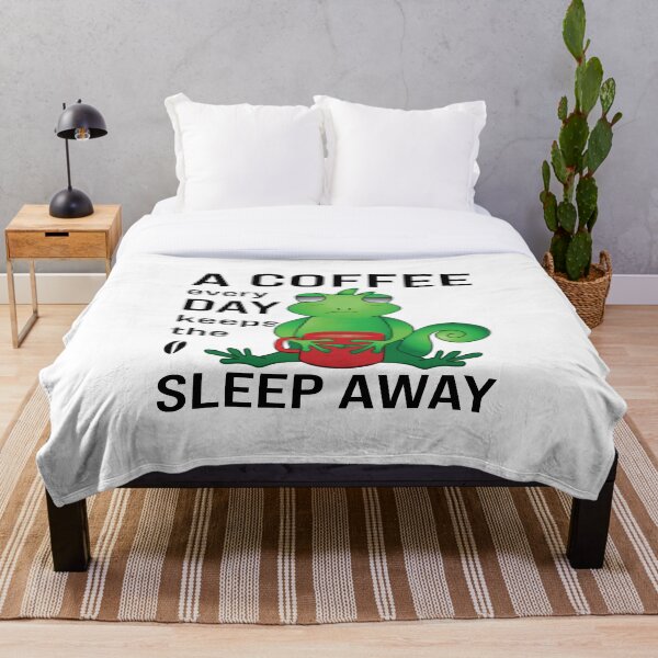 Item preview, Cute Kawaii Iguana Lizard Drinking Coffee, A Coffee every Day Keeps the Sleep Away Funny Saying designed and sold by Shiraufa.