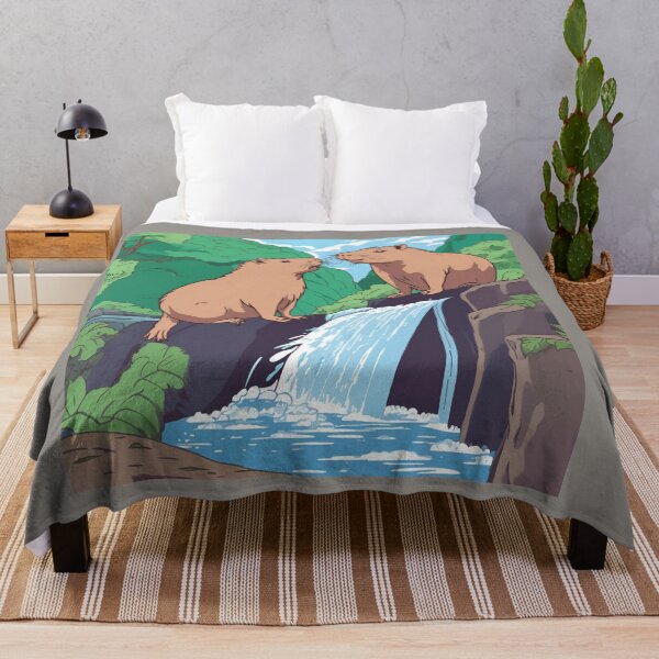 Item preview, CAPYBARAS OVER THE WATERFALL, CAPYBARA designed and sold by GOLDENGARDENART.