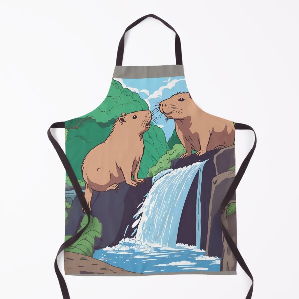 Item preview, CAPYBARAS OVER THE WATERFALL, CAPYBARA designed and sold by GOLDENGARDENART.
