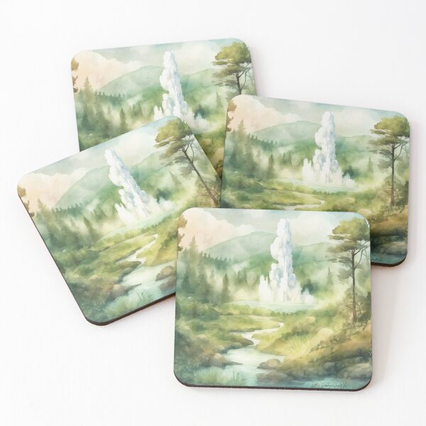 Artikelvorschau, Yellowstone Park, Aquarell entworfen und verkauft von TrendyGenZArt.