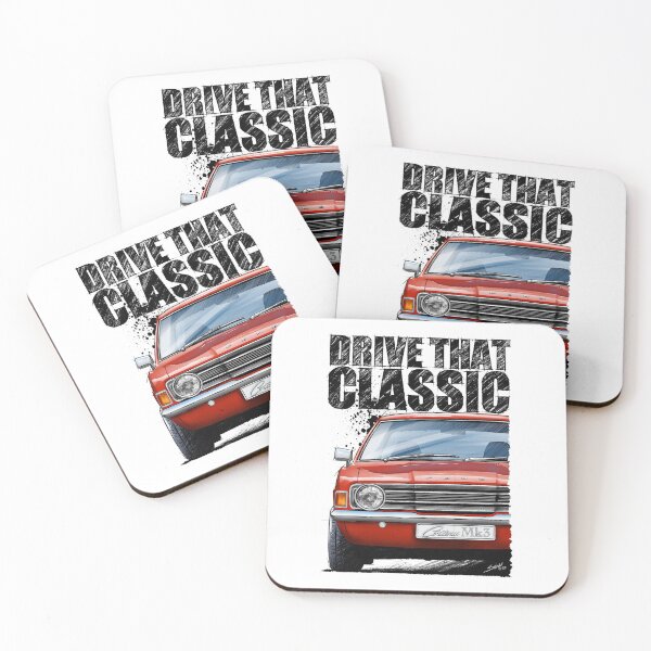 Item preview, Drive That Classic featuring the Ford Cortina Mk3 in red. (light coloured background) designed and sold by Petrolhead T-Shirts and Art.