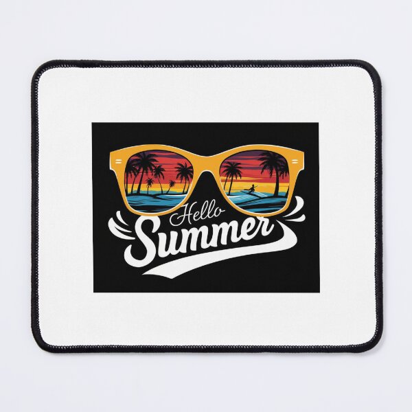 Item preview, Retro Summer Vibes: Sunglasses Reflecting Beach Scene with Hello Summer Typography designed and sold by Colorful-Garden.