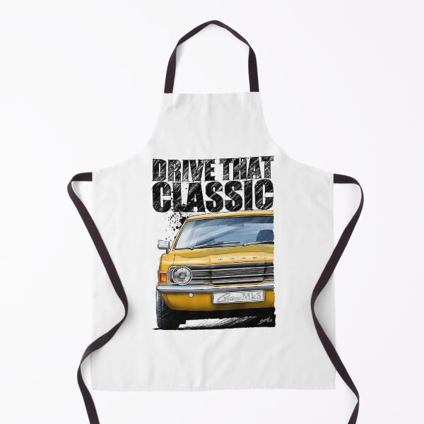 Item preview, Drive That Classic featuring the Ford Cortina Mk3 in yellow. (light coloured background) designed and sold by Petrolhead T-Shirts and Art.