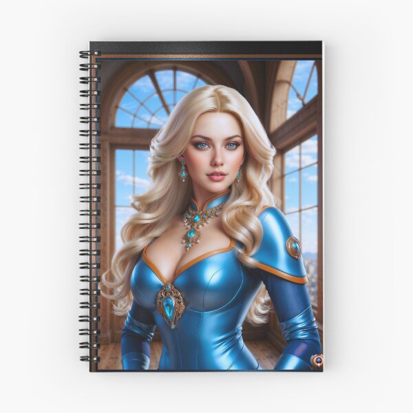 Item preview, Enchanting Female Space Fleet Yeoman In A Regal Metallic Blue Uniform Stunning AI Concept Art by Xzendor7 designed and sold by Xzendor7 Digital Art Creations.