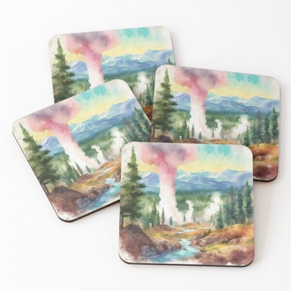 Artikelvorschau, Yellowstone Park, Aquarell, Originalkunst entworfen und verkauft von TrendyGenZArt.