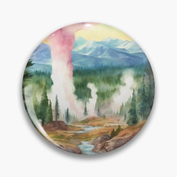 Artikelvorschau, Yellowstone Park, Aquarell, Originalkunst entworfen und verkauft von TrendyGenZArt.