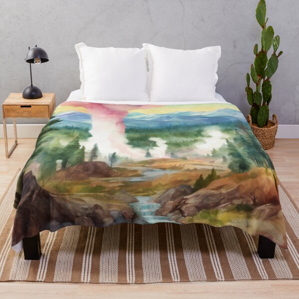 Artikelvorschau, Yellowstone Park, Aquarell, Originalkunst entworfen und verkauft von TrendyGenZArt.