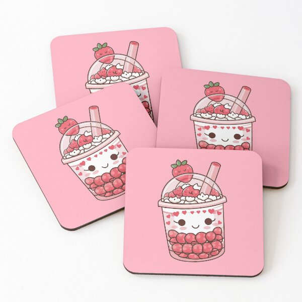 Item preview, Cute Strawberry Bubble Tea Kawaii designed and sold by canvadreamer444.