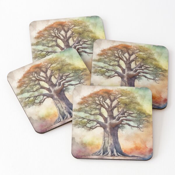Item preview, Baobab 3 ,original art, watercolor designed and sold by TrendyGenZArt.