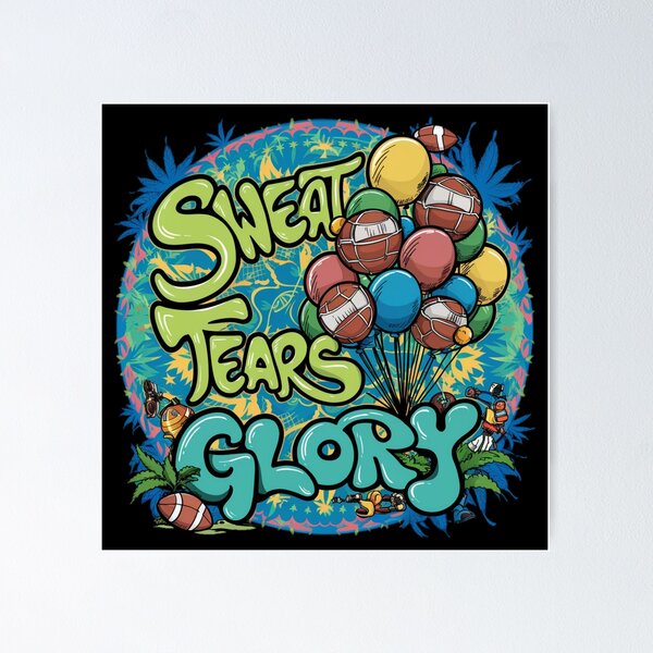 Item preview, Olympic Sweat Tears Glory Graffiti T-shirt | Urban Typography Tee designed and sold by Dirty-Designs.