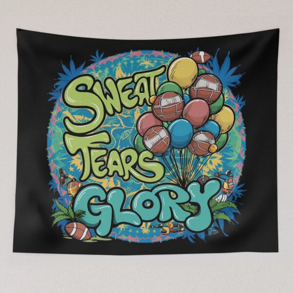 Item preview, Olympic Sweat Tears Glory Graffiti T-shirt | Urban Typography Tee designed and sold by Dirty-Designs.