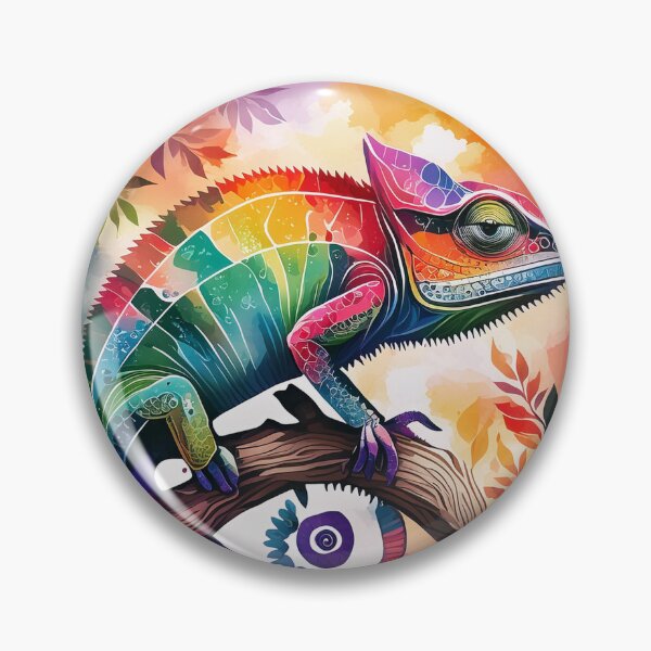 Item preview, Multicolored chameleon on its branch designed and sold by Shop-Oceania.