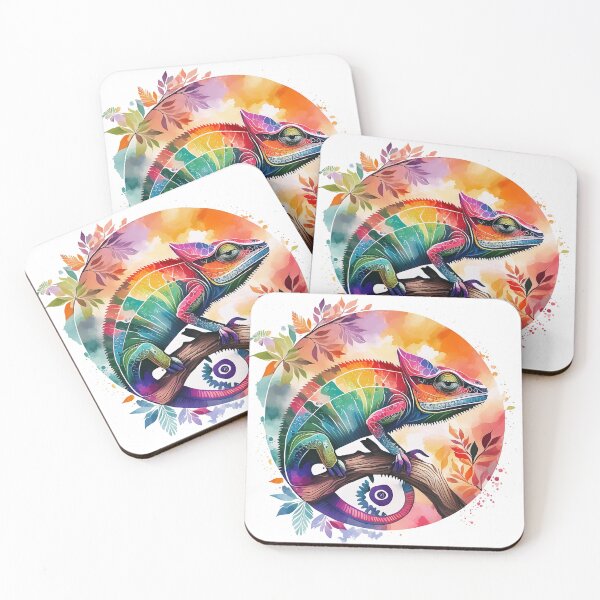 Item preview, Multicolored chameleon on its branch designed and sold by Shop-Oceania.