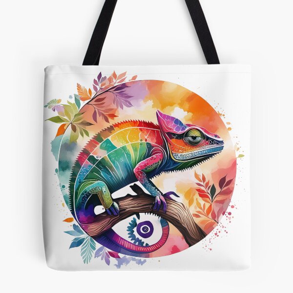 Item preview, Multicolored chameleon on its branch designed and sold by Shop-Oceania.
