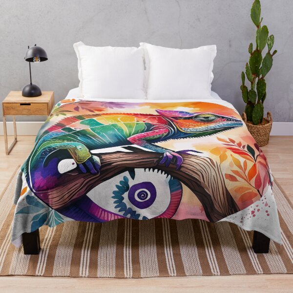 Item preview, Multicolored chameleon on its branch designed and sold by Shop-Oceania.