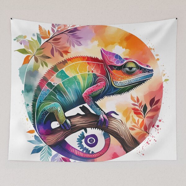 Item preview, Multicolored chameleon on its branch designed and sold by Shop-Oceania.