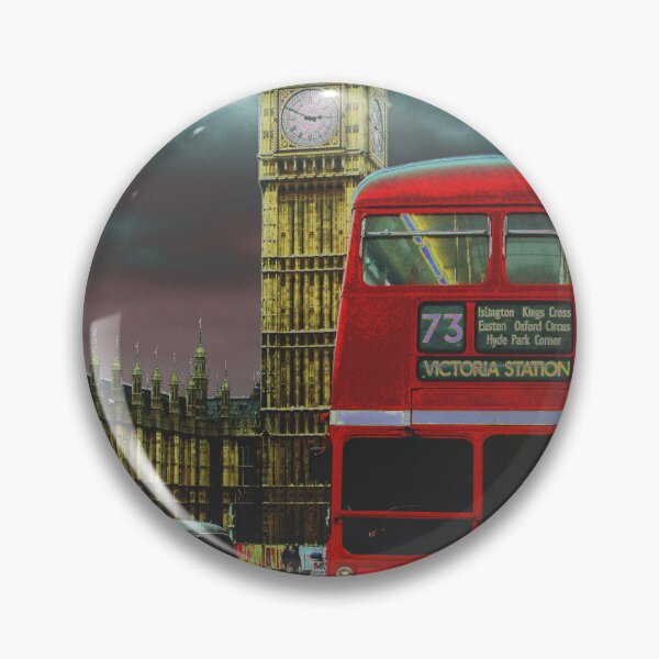 Item preview, Red double-decker bus with Big Ben in the background designed and sold by Artessie.