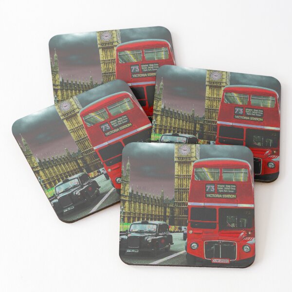 Item preview, Red double-decker bus with Big Ben in the background designed and sold by Artessie.