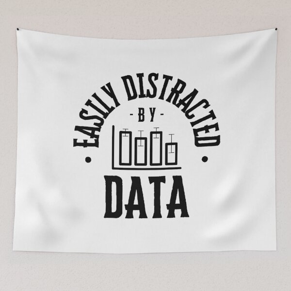 Item preview, Easily Distracted By Data - Funny Data Scientist | Funny Data Analyst | Data Lover | Statistics Humor | Data Ninja designed and sold by jadedscientist.
