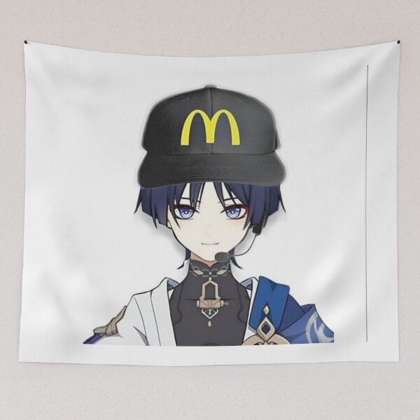 Item preview, genshin impact wanderer shower curtain sticker tapestry designed and sold by sersidom.