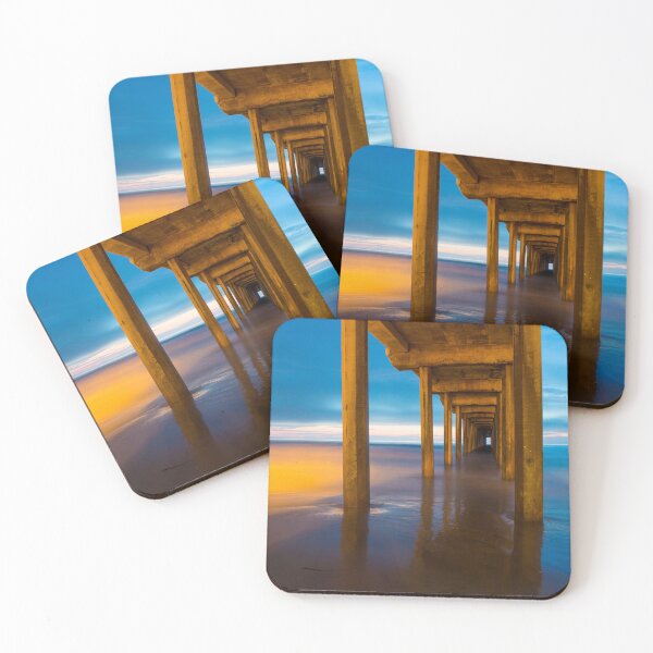 Item preview, Underneath an illuminated pier at twilight, long exposure designed and sold by Artessie.