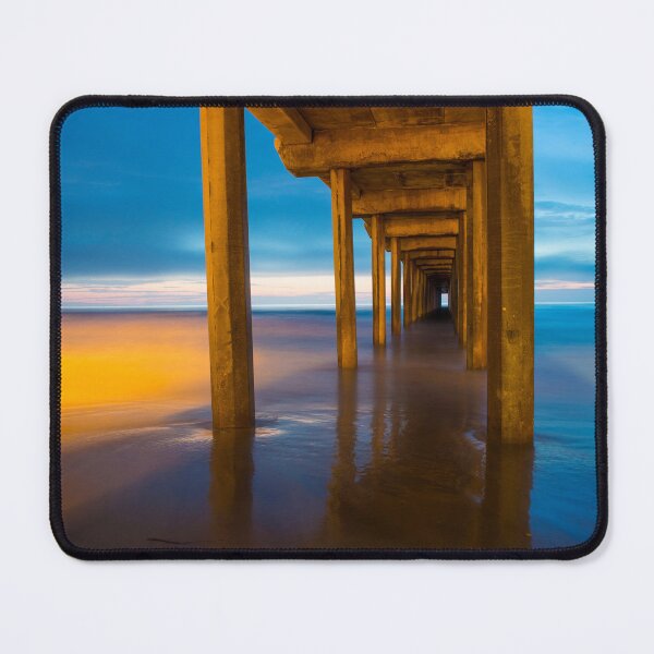 Item preview, Underneath an illuminated pier at twilight, long exposure designed and sold by Artessie.