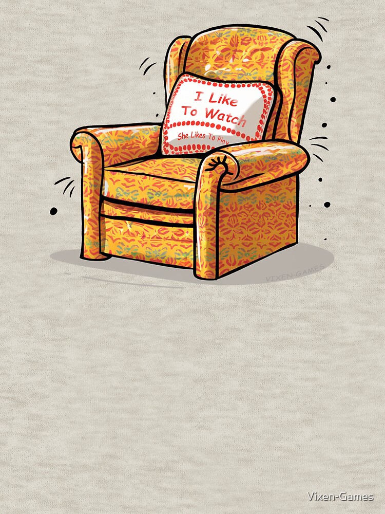 Thumbnail 7 of 7, Classic T-Shirt, I Like To Watch Chair designed and sold by Vixen-Games.
