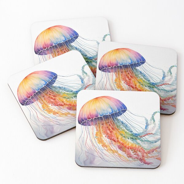 Item preview, Multicore jellyfish, watercolor style designed and sold by Shop-Oceania.