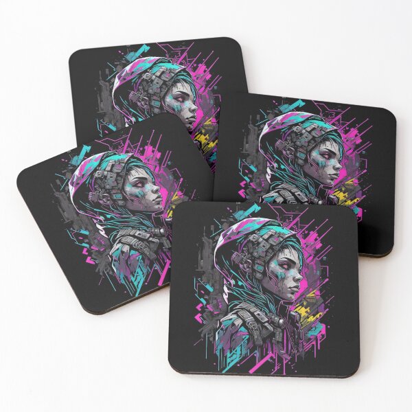 Item preview, Cyberpunk Hacker T-Shirt, Futuristic Female, Neon, Synthwave, Crypto enthusiast, hacking shirt, gaming gift designed and sold by Kaboom-Tees.
