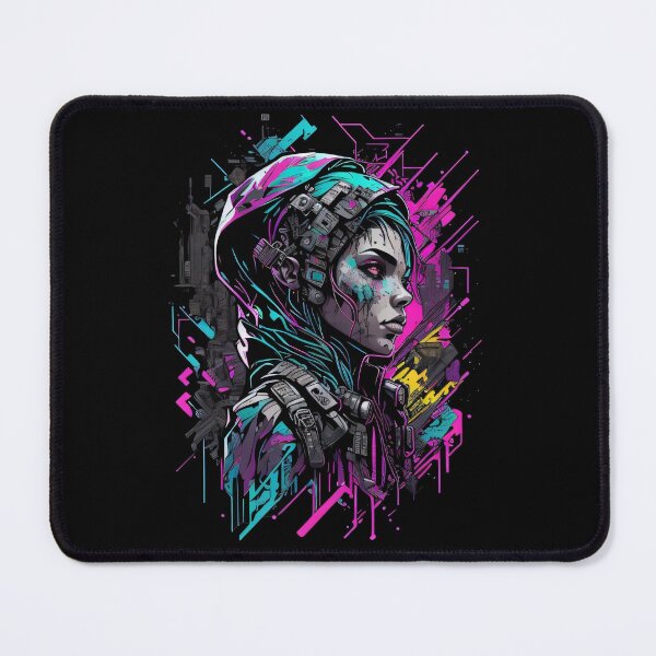 Item preview, Cyberpunk Hacker T-Shirt, Futuristic Female, Neon, Synthwave, Crypto enthusiast, hacking shirt, gaming gift designed and sold by Kaboom-Tees.