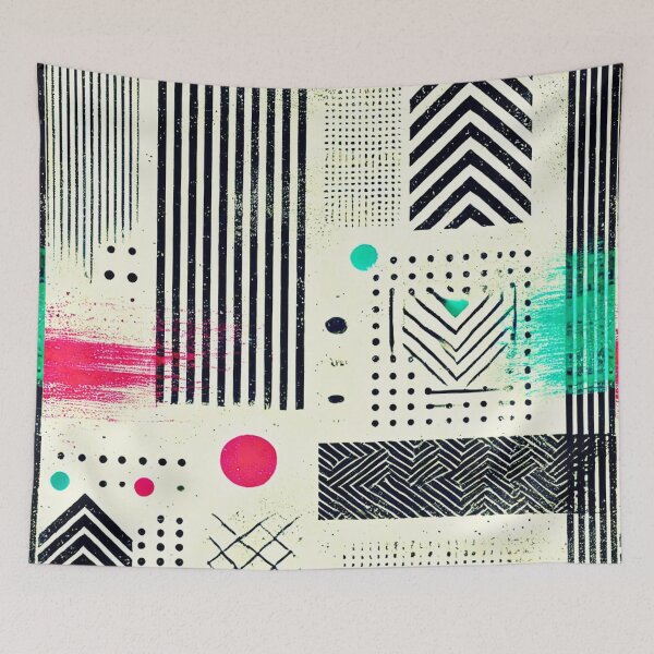 Item preview, Abstract Minimalist Pattern with Colorful Accents designed and sold by Marinaso.