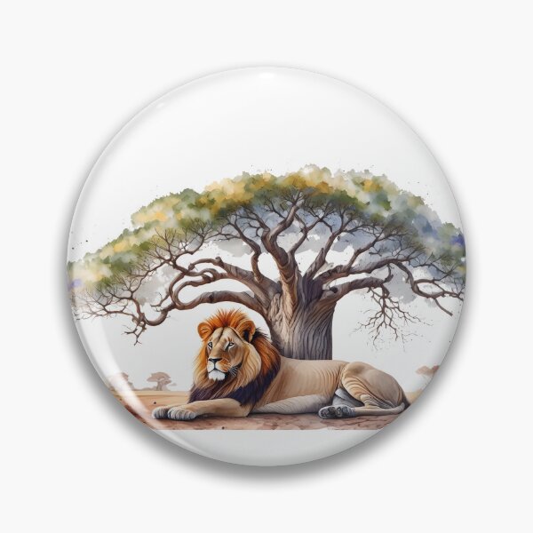 Item preview, Lion lying under a baobab designed and sold by Shop-Oceania.
