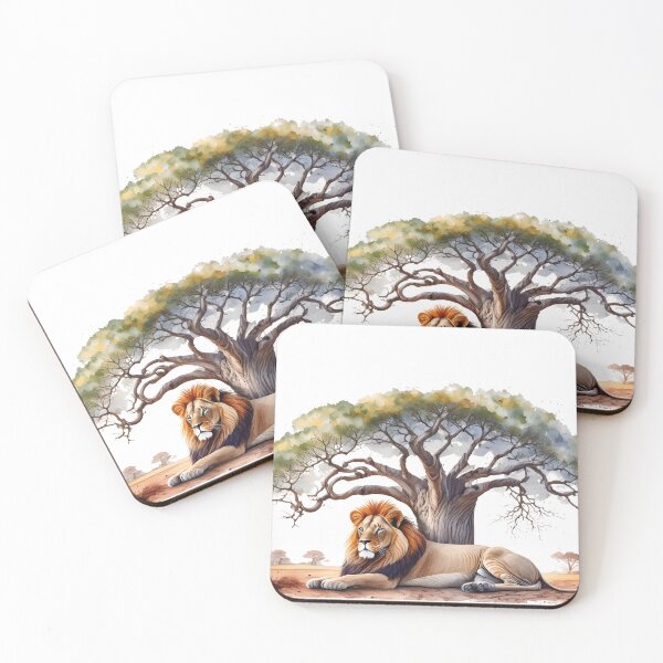Item preview, Lion lying under a baobab designed and sold by Shop-Oceania.