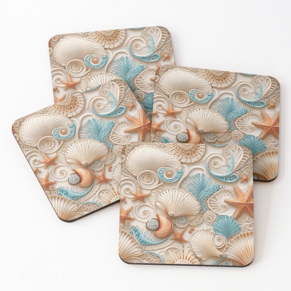 Item preview, Beautiful Vintage Seashell Pattern 0704241 - Hand Painted, Seamless, and Timeless Design designed and sold by Zenovation.