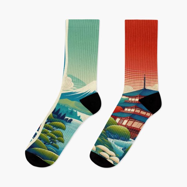 Item preview, Tricolor Kanagawa: Peaceful Mountain and Ocean View designed and sold by Dshoppin.