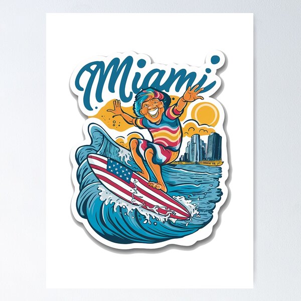 Item preview, Miami, Surfing USA, Summer time, Vacation, Holiday designed and sold by RedCircleArt.