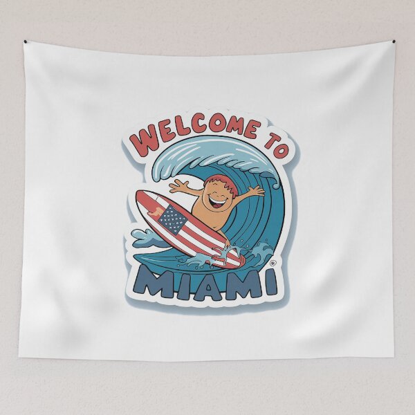 Item preview, Miami, Surfing USA, Summer time, Vacation, Holiday designed and sold by RedCircleArt.