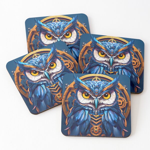 Item preview, Steampunk Owl with Mechanical Details designed and sold by ArtsyWishesShop.