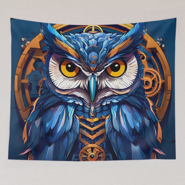 Item preview, Steampunk Owl with Mechanical Details designed and sold by ArtsyWishesShop.