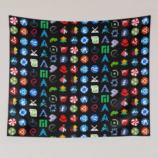 Item preview, Linux 8-bit Logos designed and sold by TINTOUIN.
