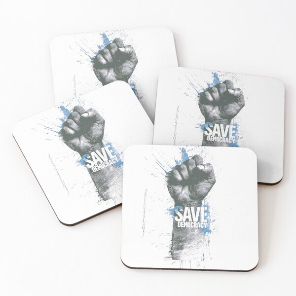 Item preview, Powerful “Save Democracy” Fist Artwork in Bold Style designed and sold by Retro Travel Design.