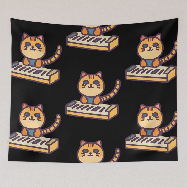 Item preview, Cat synthesizer, cute cat playing musical instrument designed and sold by Merchattack.